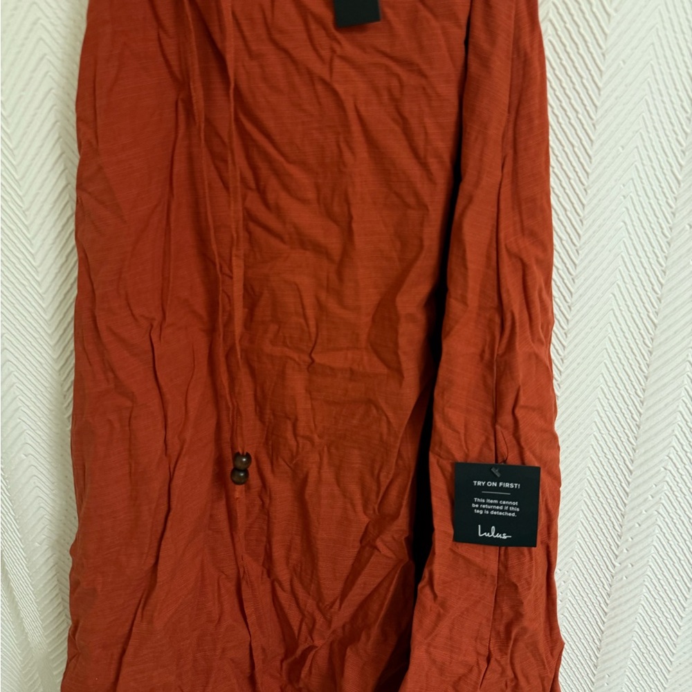 Lulu's Rust Halter Maxi Dress - Picture 3 of 9